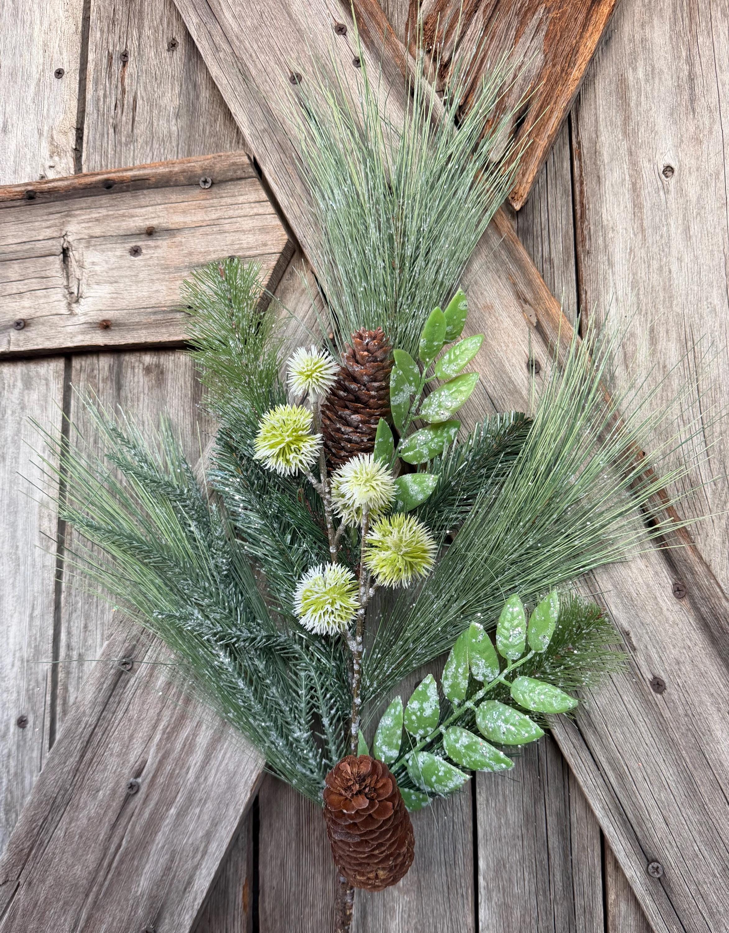 Frosted Pine Mixed Spray, Wreath Supply, Floral