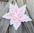 White Pink Poinsettia Pick