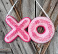 Large Ornament XO Donut. 11 by 6 Inches
