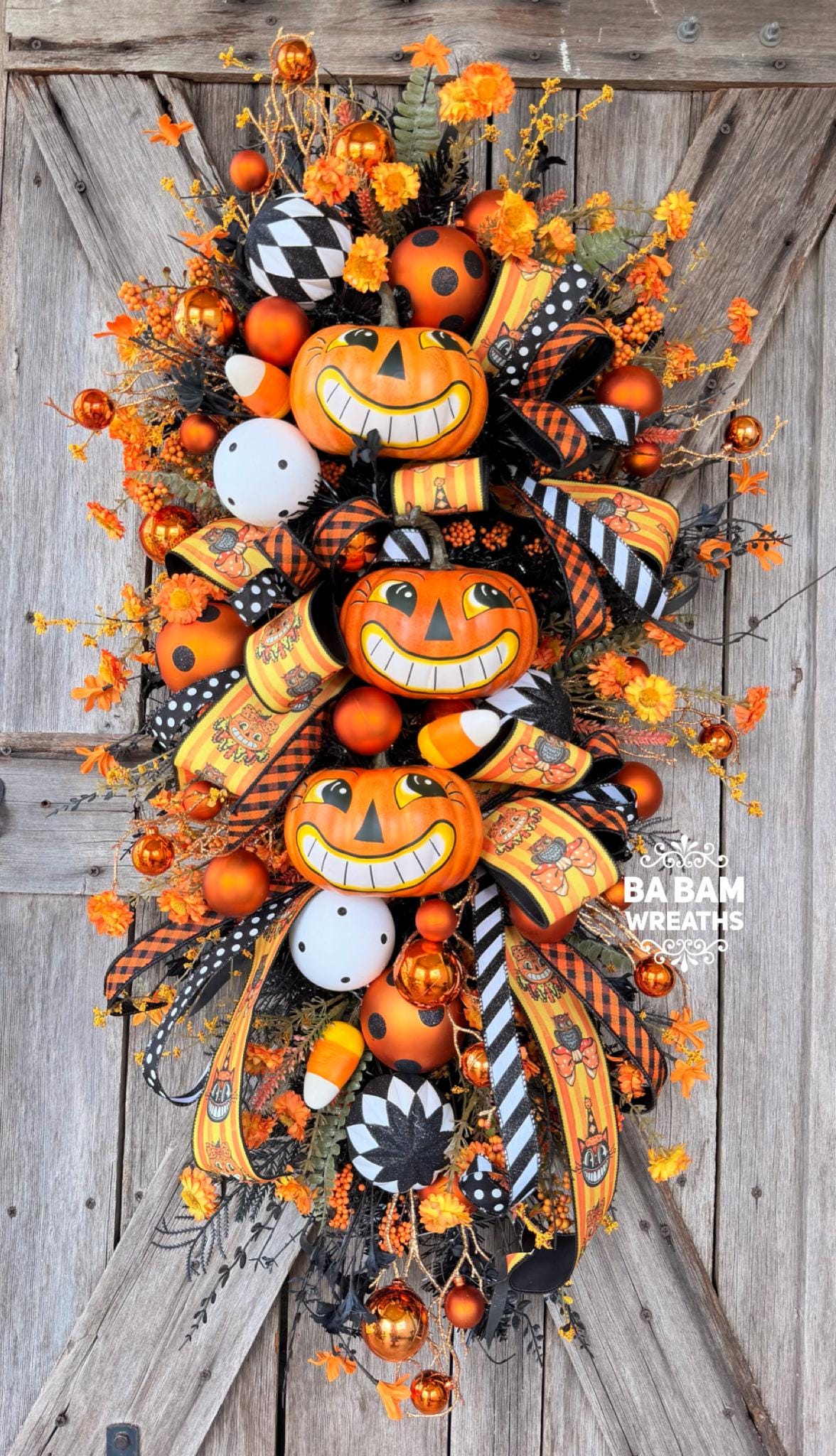 Autumn Wreath, Scarecrow Wreath, Fall Decor, Halloween Swag, Fall Wreath, Fall Door