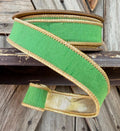 Green Dupioni with Metallic Back Wired Ribbon 1 Inch