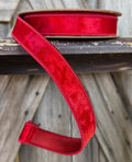 Red Velvet Heritage Wired Ribbon 1 Inch
