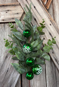 Mixed Pine Snowflake Green Ornament Spray, Wreath Supply, Floral, 494