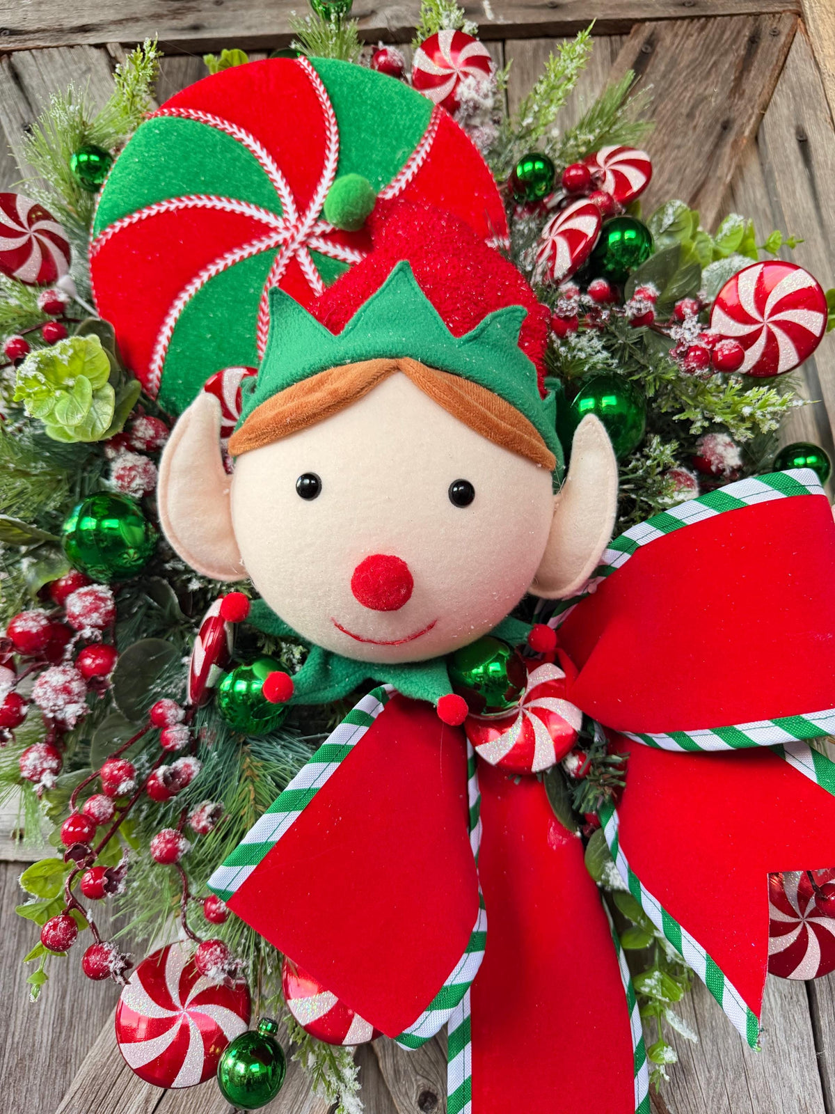 Christmas Wreath, Elf Wreath, Gingerbread Wreath, Candy Wreath, Whimsical Christmas