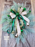 Christmas Wreath, Classic Christmas Wreath, Christmas Swag, Emerald Christmas, Whimsical Christmas