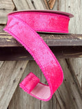 Two Tone Pink Velvet Wired Ribbon 1 Inch
