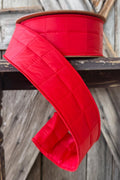 Red Puffer Coat Wired Ribbon 2.5 Inch