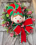 Christmas Wreath, Elf Wreath, Gingerbread Wreath, Candy Wreath, Whimsical Christmas